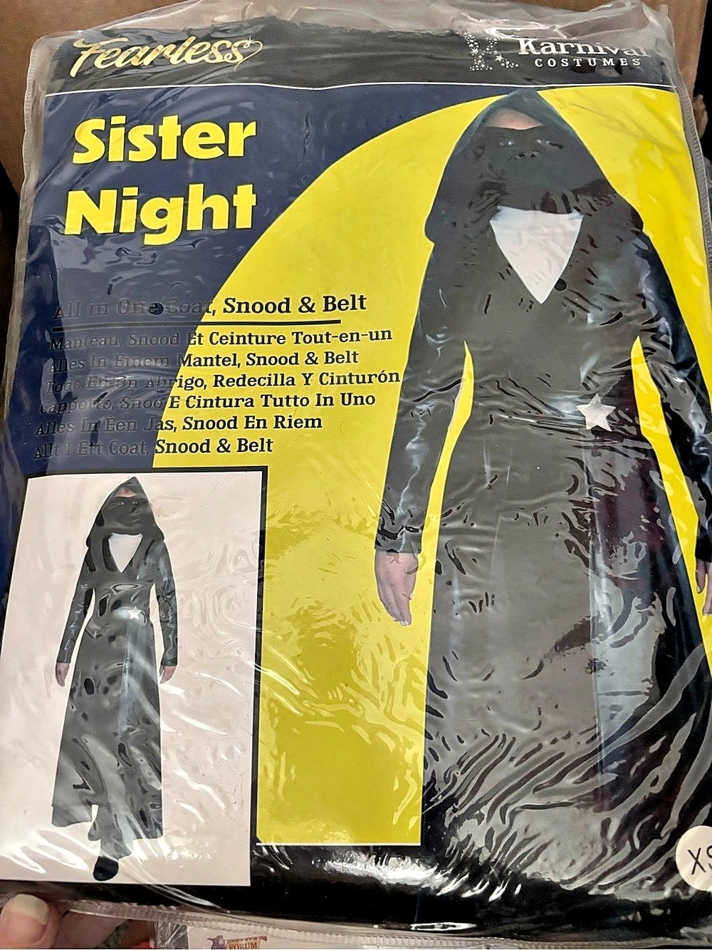 Fearless Sister Night Costume in Black & Yellow NWT